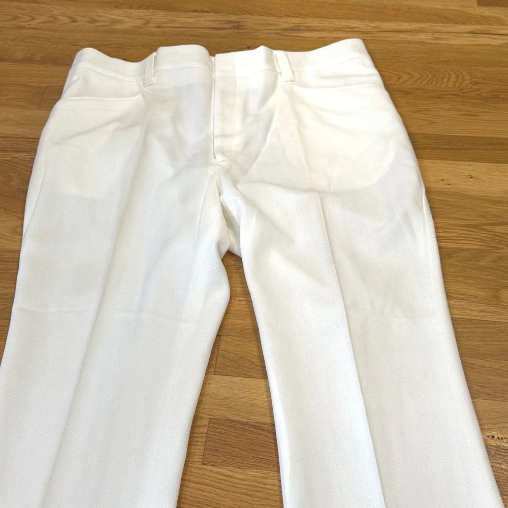 Vintage 70s Montgomery Ward Double Knit Pants Mens 40x31 White NOS Deadstock